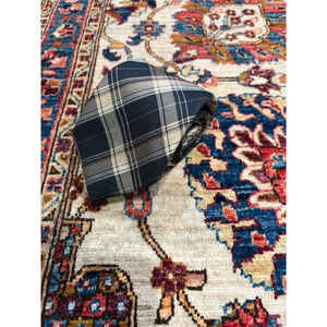 Lands’ End Tan Gray Plaid Silk Tie Classic Preppy Menswear